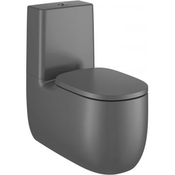 Vas wc Roca Beyond Rimless back-to-wall pentru rezervor asezat 395x705mm negru la reducere