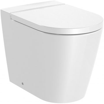 Vas wc Roca Inspira Round Rimless back-to-wall 370x560cm alb