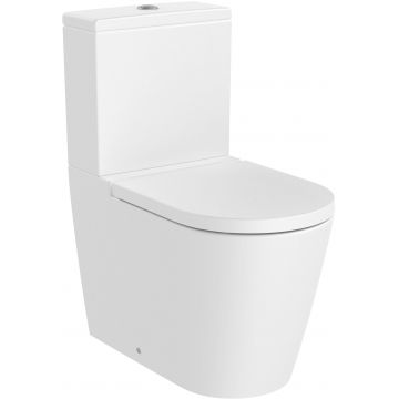 Vas wc Roca Inspira Round Rimless back-to-wall 375x645mm alb mat la reducere