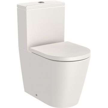 Vas wc Roca Inspira Round Rimless Compact back-to-wall 375x600mm bej la reducere