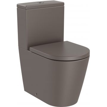 Vas wc Roca Inspira Round Rimless Compact back-to-wall 375x600mm cafea