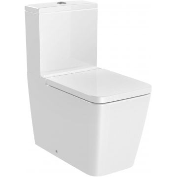 Vas wc Roca Inspira Square Rimless back-to-wall 375x645mm alb