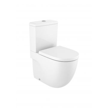 Vas WC Roca Meridian Rimless Compact back-to-wall alb la reducere