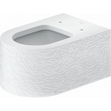 Vas wc suspendat Duravit Millio DuroCast interior ceramic alb cu HygieneGlaze Surface Pattern alb mat satinat