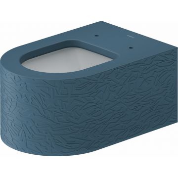 Vas wc suspendat Duravit Millio DuroCast interior ceramic alb cu HygieneGlaze Surface Pattern albastru mat