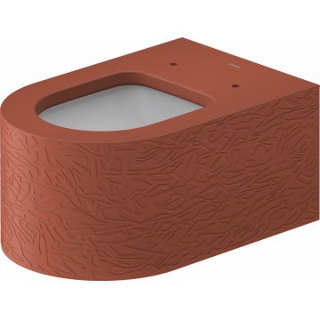 Vas wc suspendat Duravit Millio DuroCast interior ceramic alb cu HygieneGlaze Surface Pattern rosu scortisoara