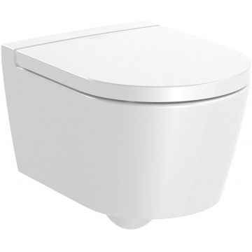 Vas wc suspendat Roca Inspira Round Compact Rimless 370x480cm alb