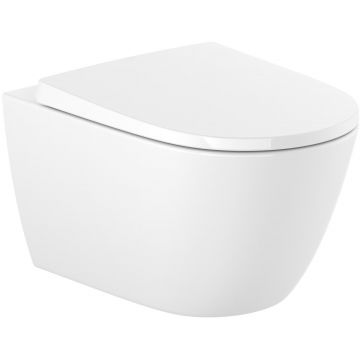 Vas WC suspendat Roca Ona Rimless 53x36cm SupraGlaze alb la reducere