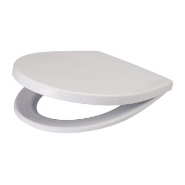 Capac WC Cersanit Delfi, duroplast, alb, 44.6 x 37.2 cm