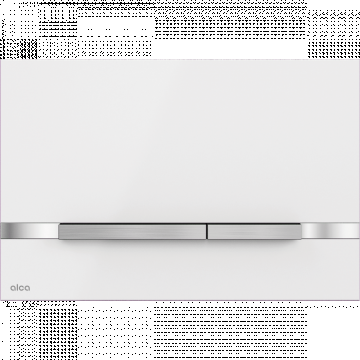 Clapeta actionare rezervor wc, otel inoxidabil alb lucios Alcadrain STRIPE-WHITE