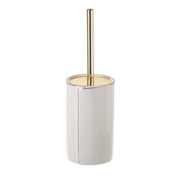 Perie de WC albă din ceramică Gold Lining – Casa Selección