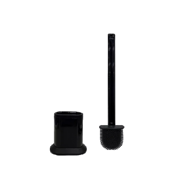 Perie din silicon pentru WC cu suport oval – Negru SMR Professional