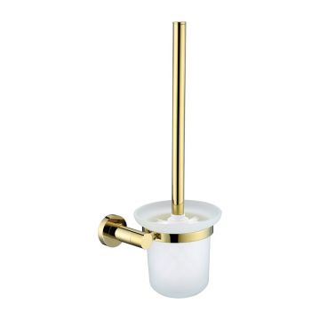 Perie WC Omnires Modern Project auriu si sticla mata