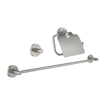Set accesorii Grohe Essentials 3 in 1 crom periat Supersteel