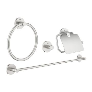 Set accesorii Grohe Essentials 4 in 1 crom periat Supersteel