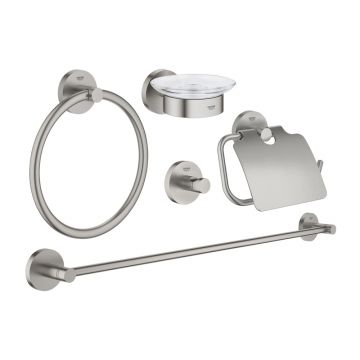 Set accesorii Grohe Essentials 5 in 1 crom periat Supersteel