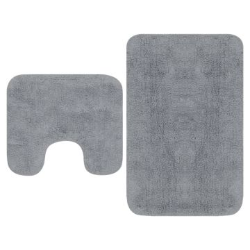 Set covorașe baie 2 buc. gri textil