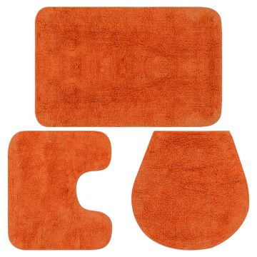 Set covorașe de baie 3 piese portocaliu textil