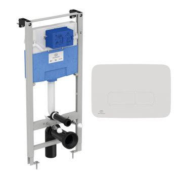 Set rezervor WC cu cadru Ideal Standard ProSys si clapeta Oleas M3 alb mat