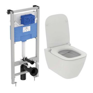 Set rezervor WC cu cadru Ideal Standard ProSys si vas WC I.Life B cu capac softclose alb