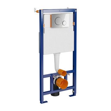 Set rezervor WC cu cadru incastrat Cersanit Tech Line Opti B650 si clapeta de actionare B2 crom lucios