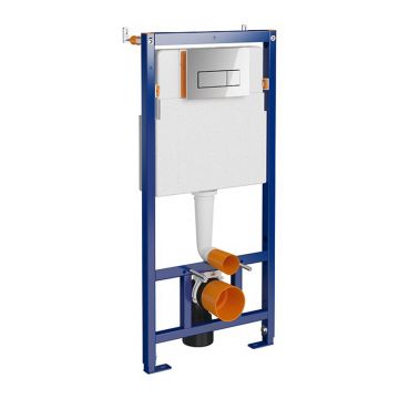 Set rezervor WC cu cadru incastrat Cersanit Tech Line Opti B652 si clapeta de actionare B2 crom lucios