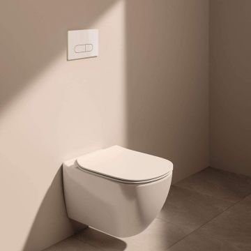 Set rezervor WC Ideal Standard ProSys si clapeta crom plus vas WC Tesi Aquablade cu capac soft close