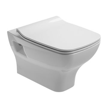 Set vas wc suspendat Gala Street Square alb si capac slim softclose