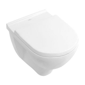 Set vas WC suspendat Villeroy & Boch, O.Novo, cu capac soft close, COMPACT, direct flush, finisaj alb
