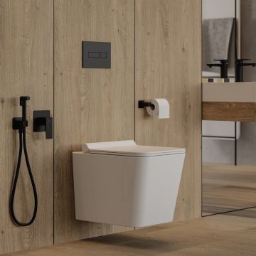 Set WC 4 in 1 incastrat Omnires Boston alb /negru mat