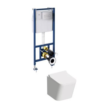 Set WC 4 in 1 incastrat Omnires Fontana alb/crom