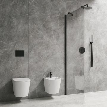 Set WC 4 in 1 incastrat Omnires Tampa alb /negru mat
