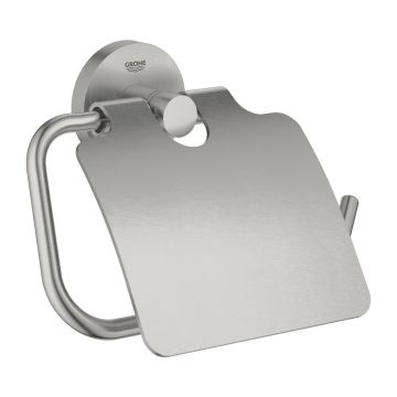 Suport hartie igienica cu aparatoare Grohe Essentials crom periat Supersteel
