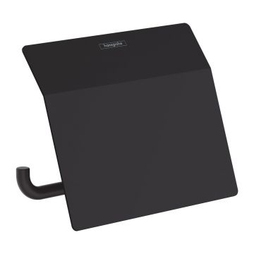 Suport hartie igienica cu protectie negru Hansgrohe AddStoris