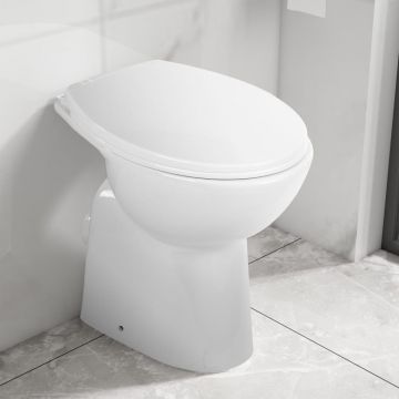 Vas WC fără ramă inchidere silențioasă + 7 cm alb ceramică