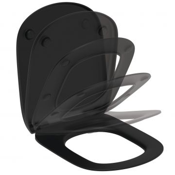 Capac WC Ideal Standard Tesi cu inchidere lenta negru mat