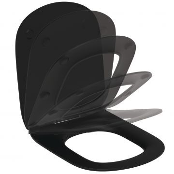 Capac WC Ideal Standard Tesi slim cu inchidere lenta negru mat