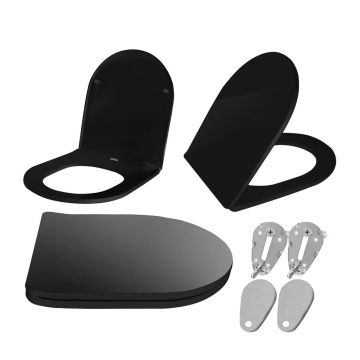 Capac WC Rea negru mat cu inchidere softclose