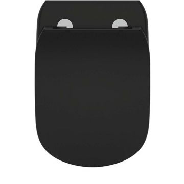 Capac WC soft-close negru Ideal Standard Tesi oval