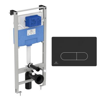 Set rezervor WC cu cadru Ideal Standard ProSys si clapeta Oleas M1 negru mat