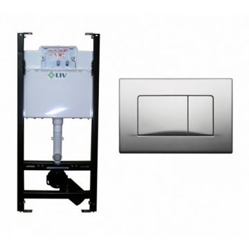 Set rezervor WC cu cadru Liv Jog si clapeta Aplite Duo crom lucios
