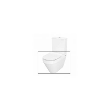Set vas WC pe pardoseala Cersanit Crea back-to-wall cu capac softclose slim alb fara rezervor