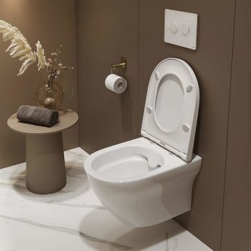 Set vas WC suspendat B331 Cersanit Larga si capac slim softclose alb