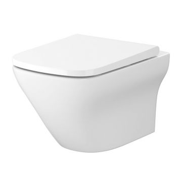 Set vas WC suspendat B332 Cersanit Larga si capac slim softclose alb