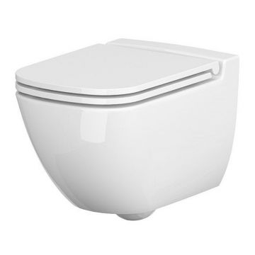 Set vas WC suspendat B514 Cersanit Caspia si capac softclose alb