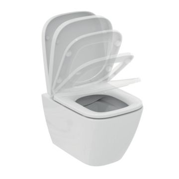 Set vas wc suspendat Ideal Standard i.life S Rimless+ si capac cu inchidere lenta alb