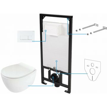 Set WC Deante Anemona incastrat 6 in 1 alb/auriu