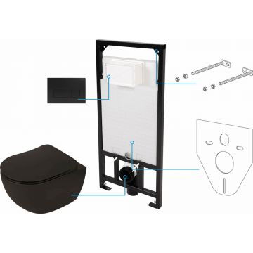 Set WC Deante Peonia incastrat 6 in 1 negru