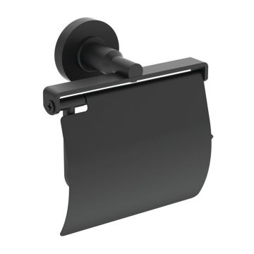 Suport hartie igienica cu aparatoare Ideal Standard IOM negru mat
