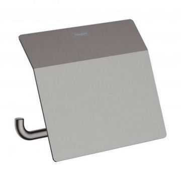 Suport hartie igienica cu protectie gri periat Hansgrohe AddStoris